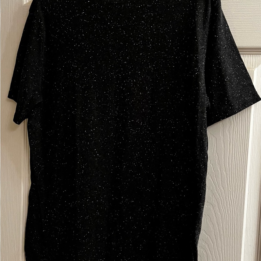 MARVEL~CAPTAIN MARVEL~Black T-Shirt with WHITE FLECKS~NWOT~LG - Picture 6 of 7